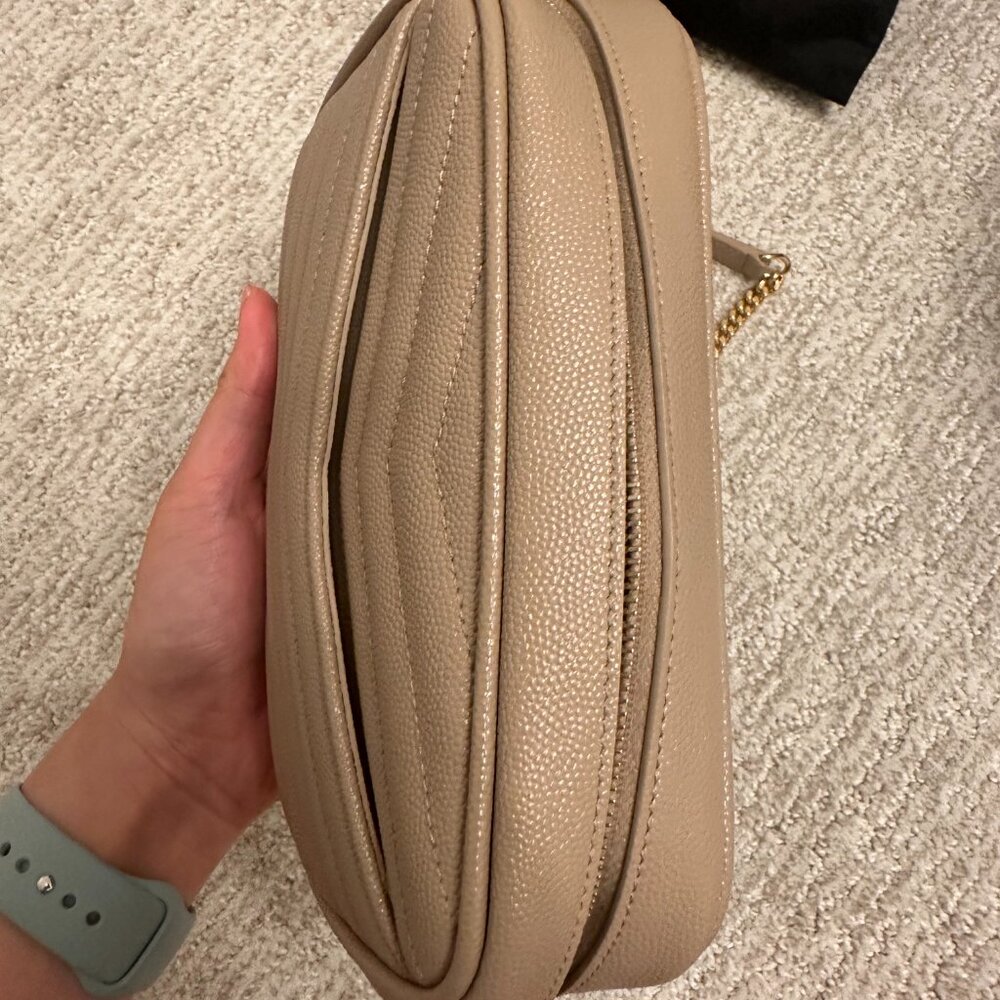 YSL Mini Lou Quilted Camera Bag - Dark Beige Gold Hardware - Picture 9 of 13